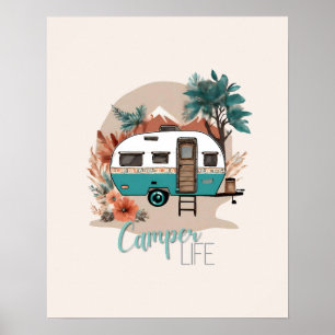 Let's Go On An Adventure Boho Camper Print