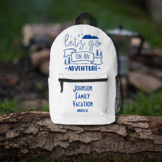 Let's Go on an Adventure Family Vacation Printed Backpack