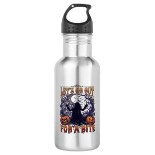 Lets Go Out Bite Ghost Pumpkins Bats Moon 532 Ml Water Bottle