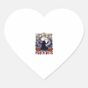 Lets Go Out Bite Ghost Pumpkins Bats Moon Heart Sticker