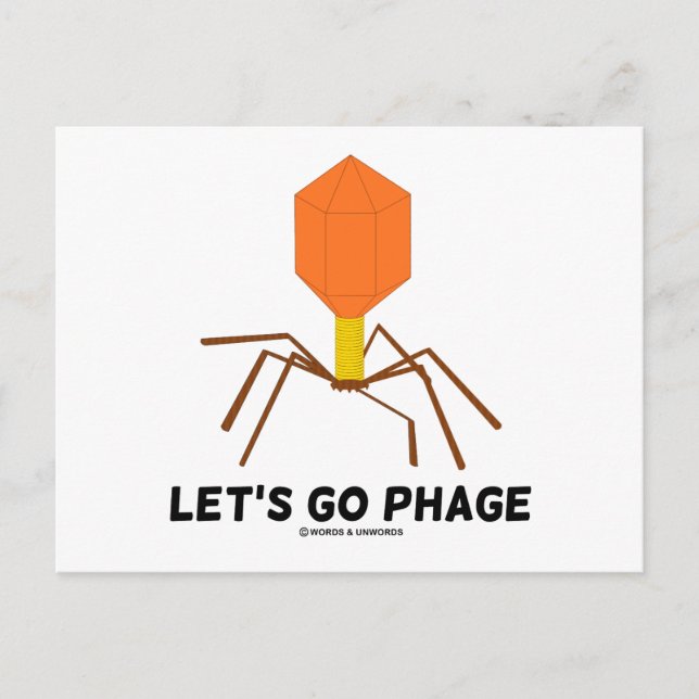 Let's Go Phage Virus Bacteriophage Postcard (Front)