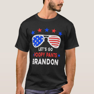Let's Go Poopy Pants Brandon Tee USA Flag Funny An