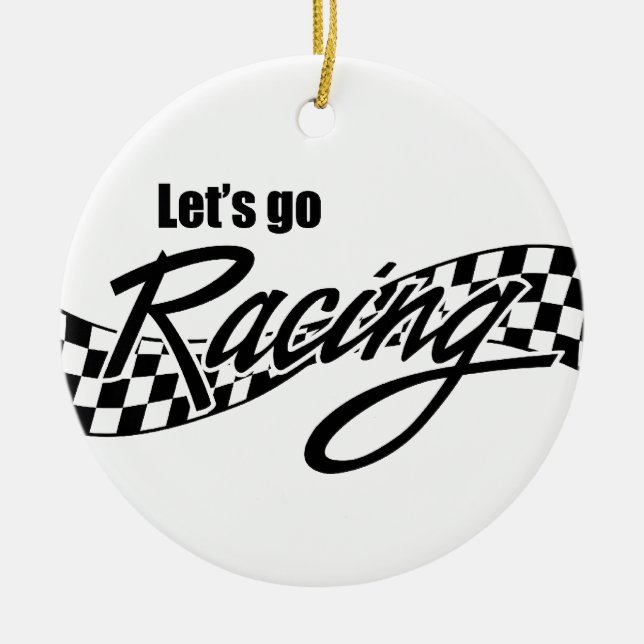 Let's Go Racing Ceramic Tree Decoration (Front)