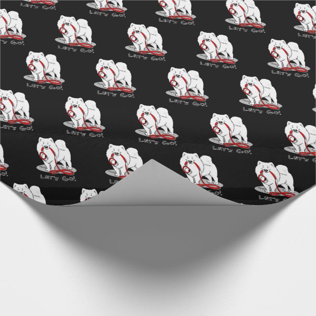 Let's Go! Samoyed & leash Wrapping Paper (Corner)