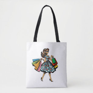 Let's Go Shopping! Personalised Retro Tote Bag