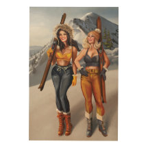 "Let's Go Skiing" Pretty, Retro Pinup Girls