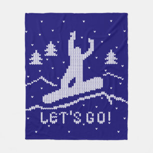 Let's go Snowboarding! Fleece Blanket