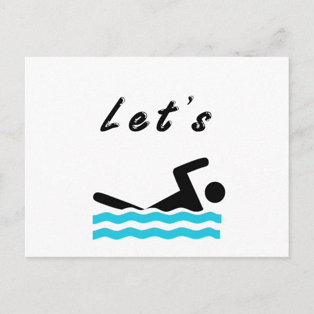 Let's Go Swimming Postcard (Front)