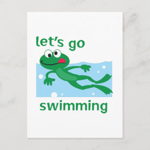 LETS GO SWIMMING POSTCARD