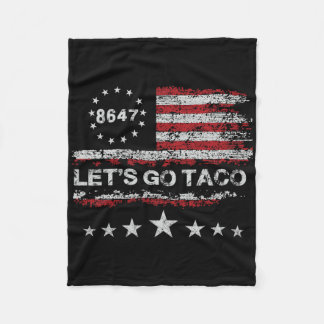 Let's Go Taco 8647 Us Flag 86 47 Men Women 2  Fleece Blanket