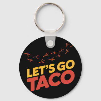 Let's Go TACO Chicken Footprints Key Ring