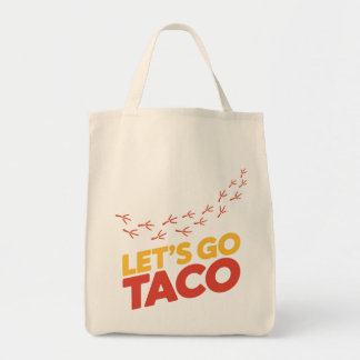 Let's Go TACO Chicken Footprints Tote Bag