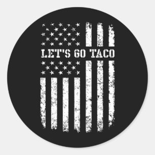 Let's Go Taco Flag Classic Round Sticker
