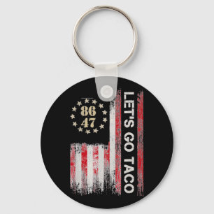 Let's Go Taco For Men Women American Us Flag 86 47 Key Ring