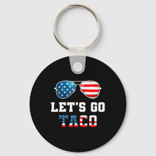 Let's Go Taco Funny 2025 Red White And Blue Sungle Key Ring
