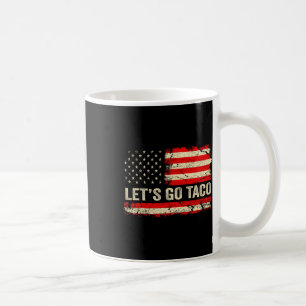 Let's Go Taco Funny Retro Usa Flag Let's Go Taco Coffee Mug