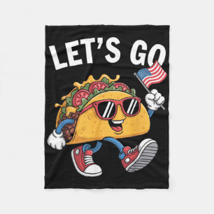 Let's Go Taco Funny Trump Always Chickens Out 1 Fleece Blanket