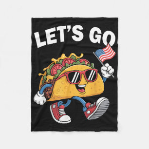 Let's Go Taco Funny Trump Always Chickens Out 42 Fleece Blanket