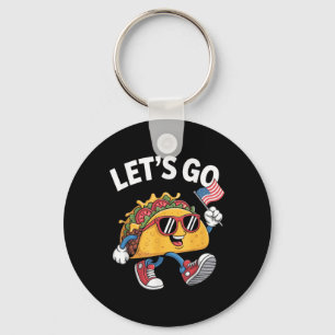 Lets Go Taco Funny Trump Chicken Key Ring