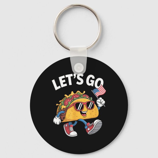 Lets Go Taco Funny Trump Chicken  Key Ring (Front)