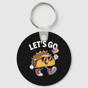 Lets Go Taco Funny Trump Chicken Key Ring
