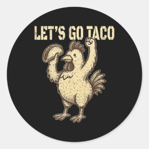 Let's Go Taco Retro Vintage Let's Go Taco 2 Classic Round Sticker