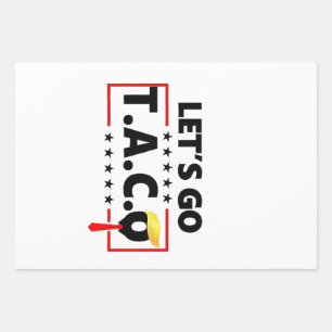 Let's Go TACO Trump 4th Of July Taco Lovers Wrapping Paper Sheet