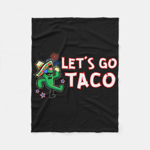 Let's Go Taco Trump Always Chickens Out Fleece Blanket