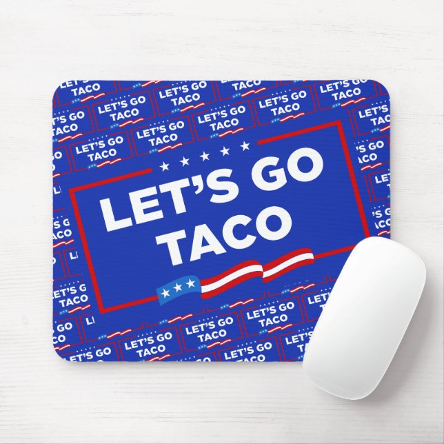 Let's Go Taco Trump Always Chickens Out Funny Mouse Mat (With Mouse)