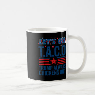 Let's Go Taco Trump Always Chickens Out Funny Patr Coffee Mug