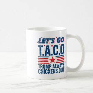 Let's Go Taco Trump Always Chickens Out Funny Patr Coffee Mug