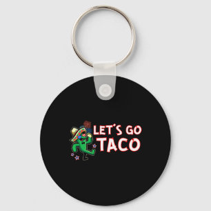 Let's Go Taco Trump Always Chickens Out Key Ring