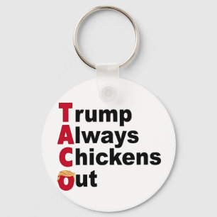 Let's Go TACO Trump Always Chickens Out Key Ring