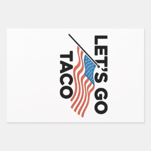 Let's Go TACO Trump Always Chickens Out Wrapping Paper Sheet