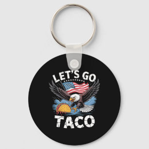 Let's Go Taco Us Flag Eagle For Men And Women  Key Ring
