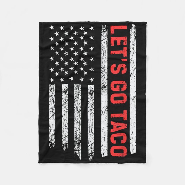 Let's Go Taco - Vintage  Fleece Blanket (Front)