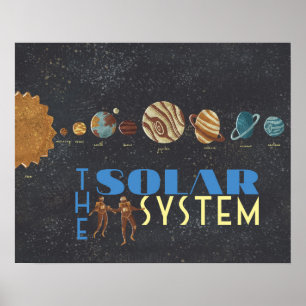Let's Go To Space Solar System Poster