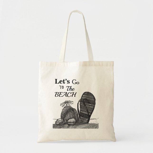 Let's go to the beach tote bag (Front)