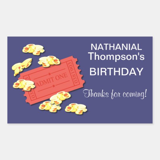 Let's Go To The Movies Rectangle Stickers