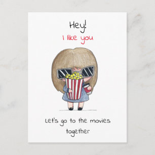 Let's Go To The Movies Together / Chibi Postcard