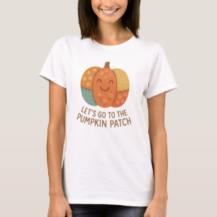 Lets Go To The Pumpkin Patch Cute Patchwork Fall T-Shirt