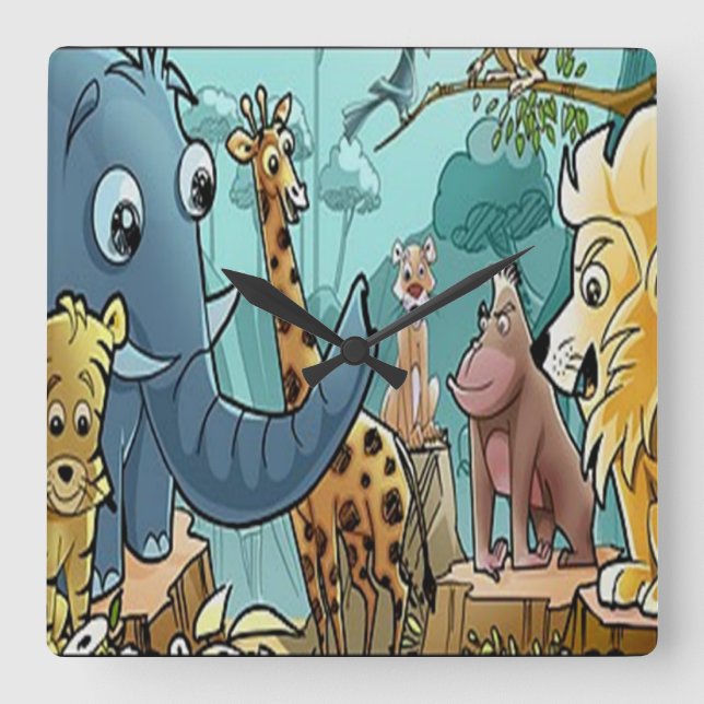 Lets Go To The Zoo Wall Clock (Front)
