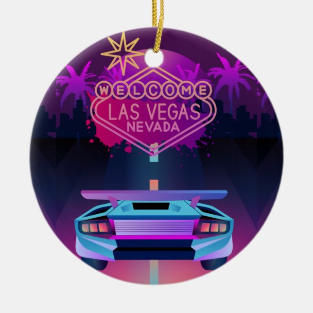 lets go to vegas ceramic tree decoration (Front)