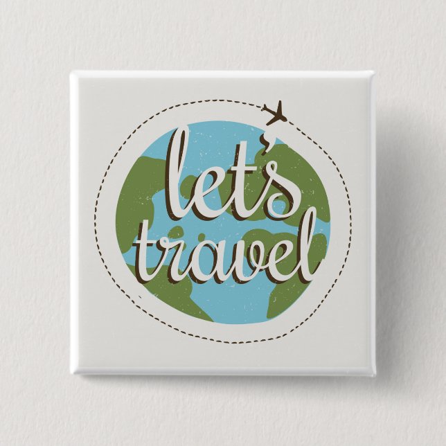 Lets Go Travel 15 Cm Square Badge (Front)