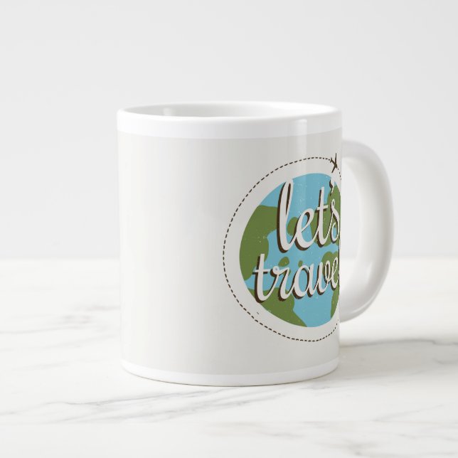 Lets Go Travel Large Coffee Mug (Front Right)