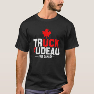 Lets Go Truck You Trudeau USA Canada Flag Truckers T-Shirt