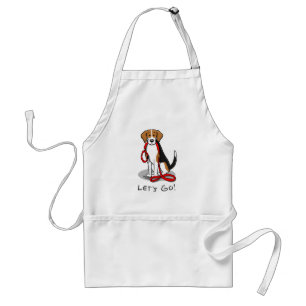 Let's Go! (walk) Beagle Dog (tri color 3) Cute Standard Apron
