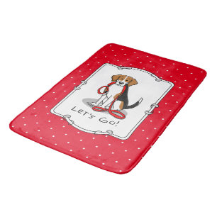 Let's Go! (walk) Beagle Dog (tri colour 3) Cute Bath Mat