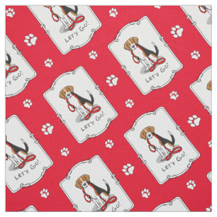 Let's Go! (walk) Beagle Dog (tri colour 3) Cute Fabric