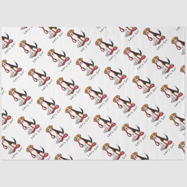 Let's Go! (walk) Beagle Dog (tri colour 3) Cute Tissue Paper (Front)